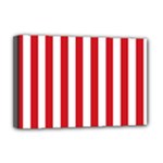 Vertical Stripes - White and Fire Engine Red Deluxe Canvas 18  x 12  (Stretched)