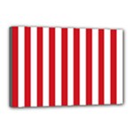 Vertical Stripes - White and Fire Engine Red Canvas 18  x 12  (Stretched)