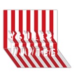 Vertical Stripes - White and Fire Engine Red YOU ARE INVITED 3D Greeting Card (7x5)