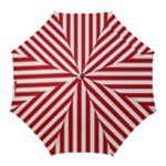 Vertical Stripes - White and Fire Engine Red Golf Umbrella