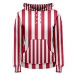 Vertical Stripes - White and Cardinal Red Women s Pullover Hoodie