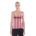 Vertical Stripes - White and Cardinal Red Spaghetti Strap Top
