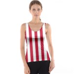 Vertical Stripes - White and Cardinal Red Tank Top
