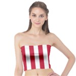Vertical Stripes - White and Cardinal Red Tube Top