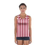 Vertical Stripes - White and Cardinal Red Women s Sport Tank Top
