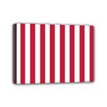 Vertical Stripes - White and Cardinal Red Mini Canvas 7  x 5  (Stretched)