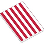 Vertical Stripes - White and Cardinal Red Large Memo Pads