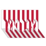 Vertical Stripes - White and Cardinal Red MOM 3D Greeting Card (8x4)