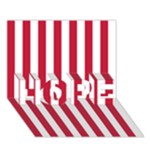 Vertical Stripes - White and Cardinal Red HOPE 3D Greeting Card (7x5)