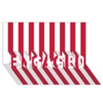 Vertical Stripes - White and Cardinal Red ENGAGED 3D Greeting Card (8x4)