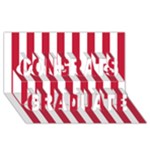Vertical Stripes - White and Cardinal Red Congrats Graduate 3D Greeting Card (8x4)