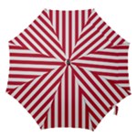 Vertical Stripes - White and Cardinal Red Hook Handle Umbrella (Medium)