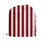 Vertical Stripes - White and Dark Red Drawstring Pouch (XXl)