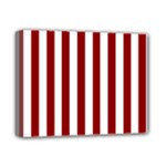 Vertical Stripes - White and Dark Red Deluxe Canvas 14  x 11  (Stretched)