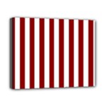 Vertical Stripes - White and Dark Red Canvas 10  x 8  (Stretched)