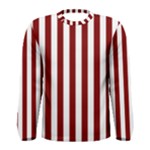 Vertical Stripes - White and Maroon Red Men s Long Sleeve T-shirt