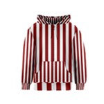 Vertical Stripes - White and Maroon Red Kid s Zipper Hoodie