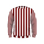 Vertical Stripes - White and Maroon Red Kid s Sweatshirt