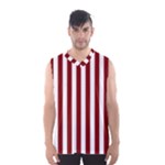 Vertical Stripes - White and Maroon Red Men s Basketball Tank Top