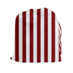 Vertical Stripes - White and Maroon Red Drawstring Pouch (XXl)