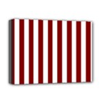 Vertical Stripes - White and Maroon Red Deluxe Canvas 16  x 12  (Stretched)