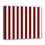Vertical Stripes - White and Maroon Red Deluxe Canvas 24  x 20  (Stretched)