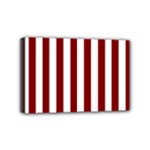 Vertical Stripes - White and Maroon Red Mini Canvas 6  x 4  (Stretched)