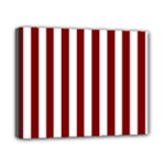 Vertical Stripes - White and Maroon Red Canvas 10  x 8  (Stretched)