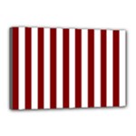 Vertical Stripes - White and Maroon Red Canvas 18  x 12  (Stretched)