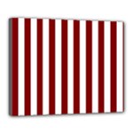 Vertical Stripes - White and Maroon Red Canvas 20  x 16  (Stretched)