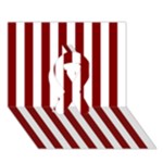 Vertical Stripes - White and Maroon Red Ribbon 3D Greeting Card (7x5)