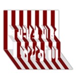 Vertical Stripes - White and Maroon Red THANK YOU 3D Greeting Card (7x5)