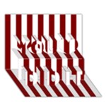 Vertical Stripes - White and Maroon Red You Did It 3D Greeting Card (7x5)
