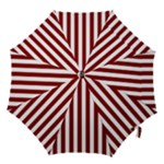 Vertical Stripes - White and Maroon Red Hook Handle Umbrella (Medium)