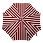 Vertical Stripes - White and Maroon Red Hook Handle Umbrella (Small)