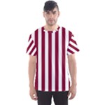 Vertical Stripes - White and Burgundy Red Men s Sport Mesh Tee