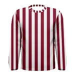 Vertical Stripes - White and Burgundy Red Men s Long Sleeve T-shirt