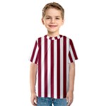 Vertical Stripes - White and Burgundy Red Kid s Sport Mesh Tee