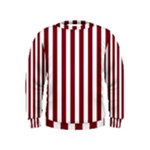 Vertical Stripes - White and Burgundy Red Kid s Sweatshirt