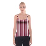 Vertical Stripes - White and Burgundy Red Spaghetti Strap Top