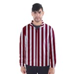 Vertical Stripes - White and Burgundy Red Wind Breaker (Men)