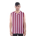 Vertical Stripes - White and Burgundy Red Men s Basketball Tank Top