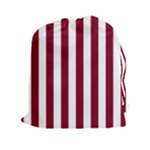 Vertical Stripes - White and Burgundy Red Drawstring Pouch (XXl)