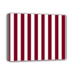 Vertical Stripes - White and Burgundy Red Deluxe Canvas 14  x 11  (Stretched)