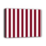 Vertical Stripes - White and Burgundy Red Deluxe Canvas 16  x 12  (Stretched)