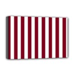 Vertical Stripes - White and Burgundy Red Deluxe Canvas 18  x 12  (Stretched)
