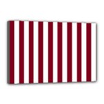 Vertical Stripes - White and Burgundy Red Canvas 18  x 12  (Stretched)