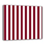 Vertical Stripes - White and Burgundy Red Canvas 24  x 20  (Stretched)