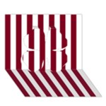 Vertical Stripes - White and Burgundy Red Clover 3D Greeting Card (7x5)