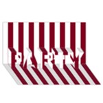 Vertical Stripes - White and Burgundy Red PARTY 3D Greeting Card (8x4)
